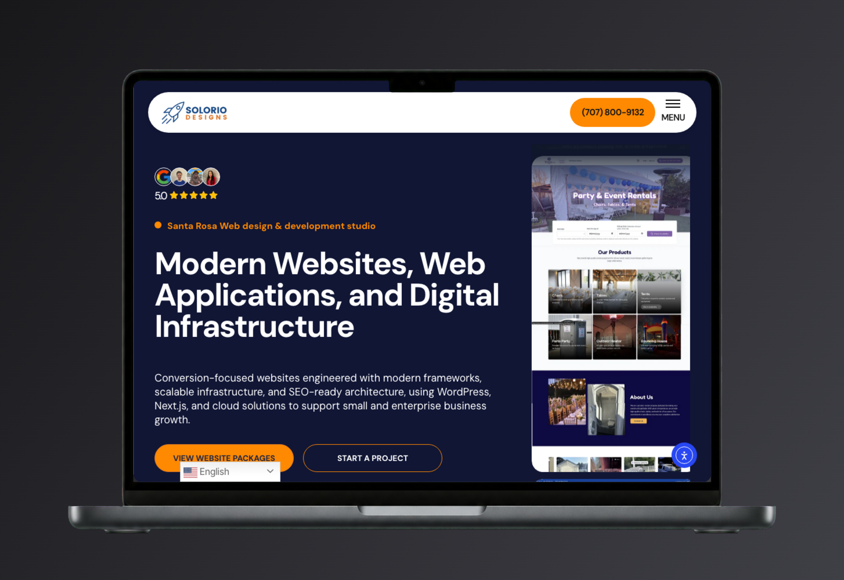 Website mockup example 1