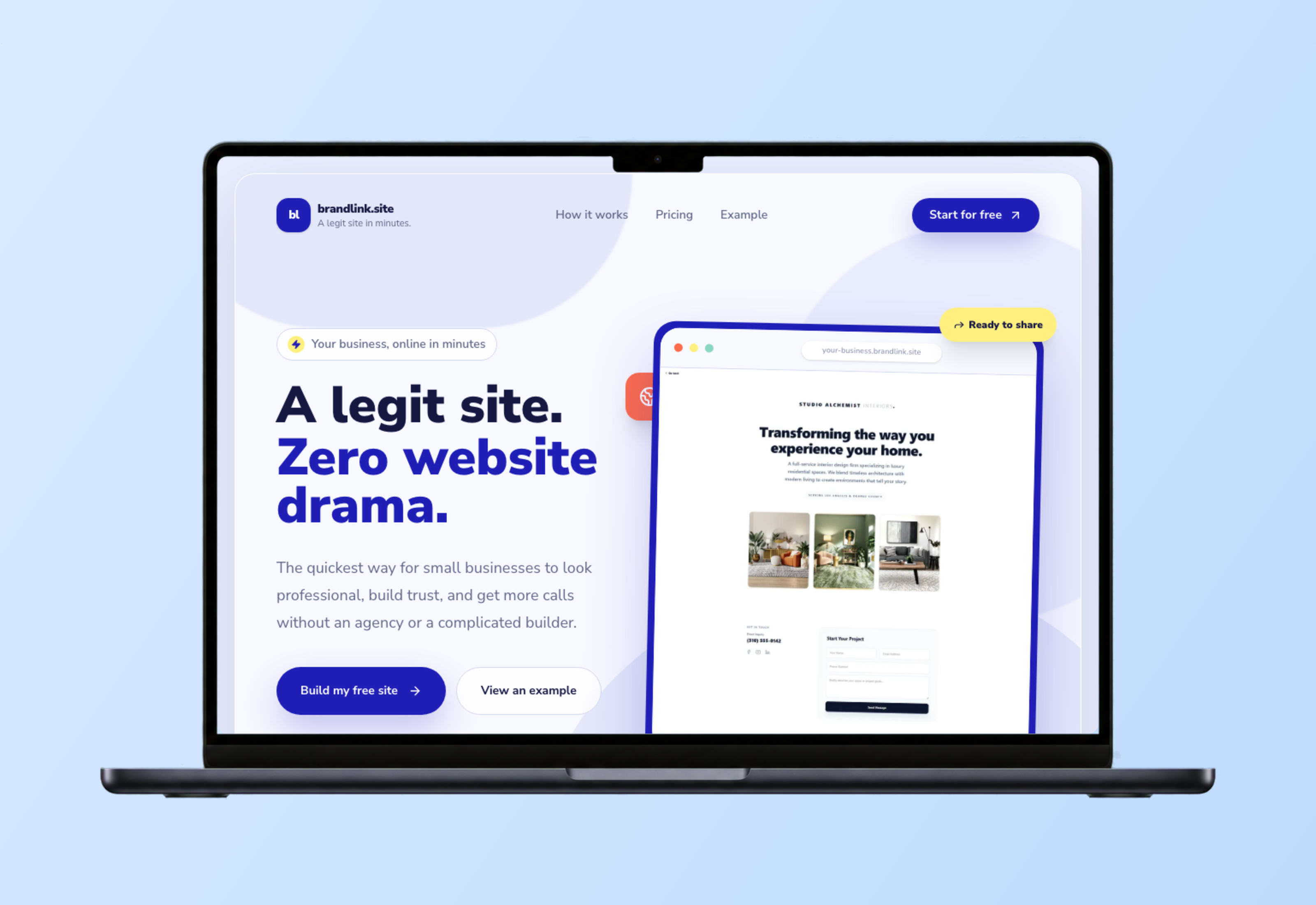 Website mockup example 2
